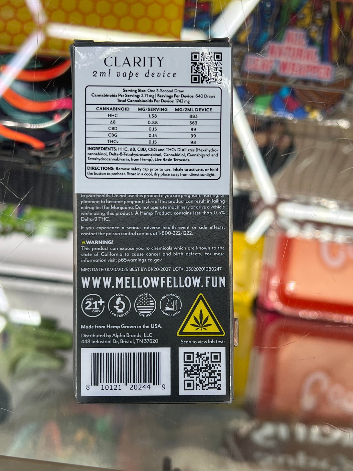 Mellow fellow jack herer sativa, 2G cart