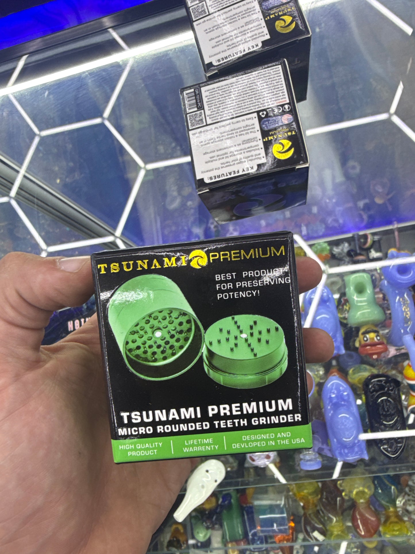 Tsunami premium micro rounded teeth grinder 63MM Green