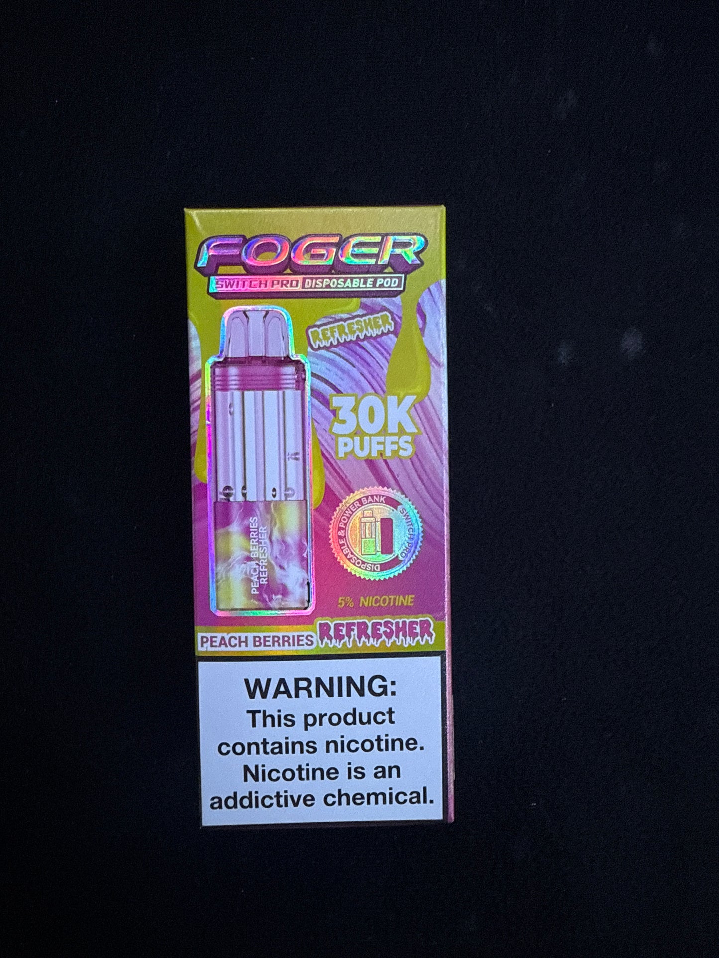 Fogger switch pro disposable pod 30k puffs Peach berries refresher