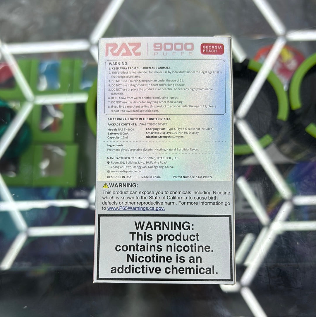 Raz Georgia peach 9000 puffs