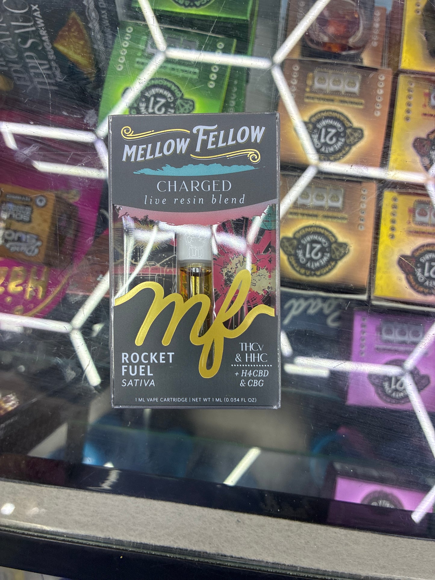 Mellow fellow live resin blend 1g cartridge rocket fuel sativa