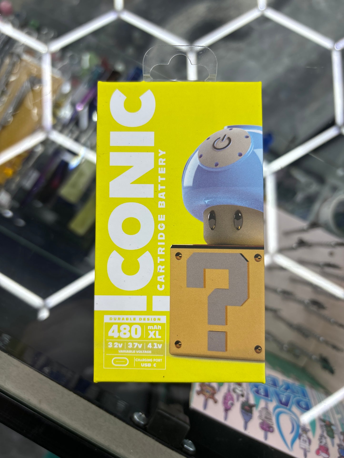 Iconic cartridge battery mushroom blue