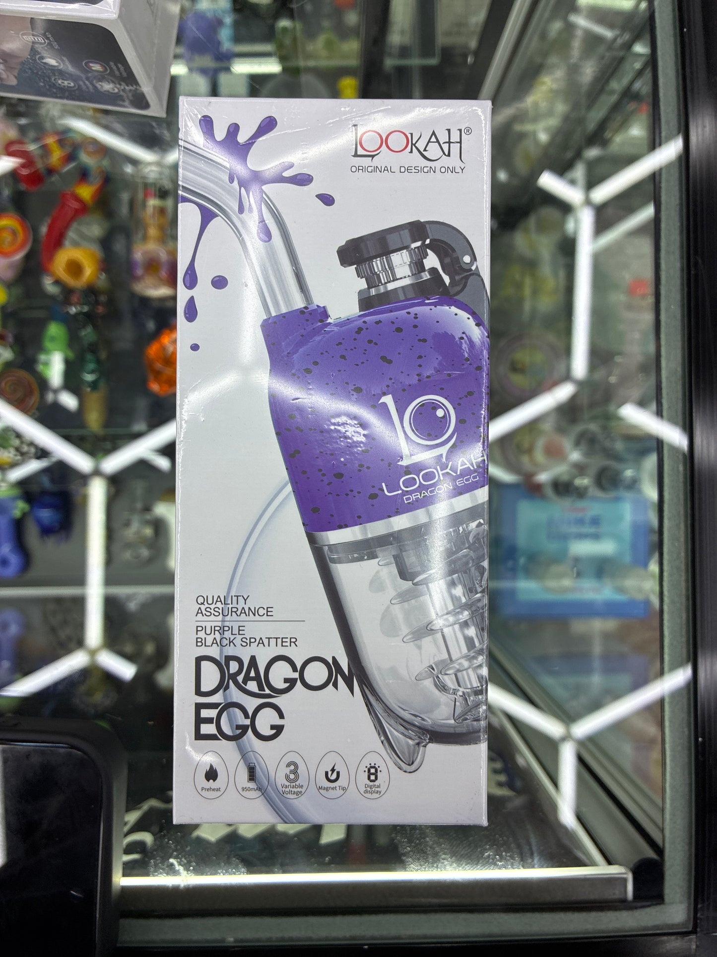 Lookah dragon egg, purple black splatter