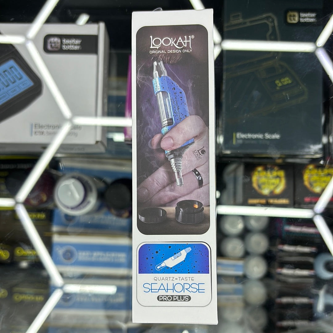 Lookah seahorse pro plus blue & black splattered dots