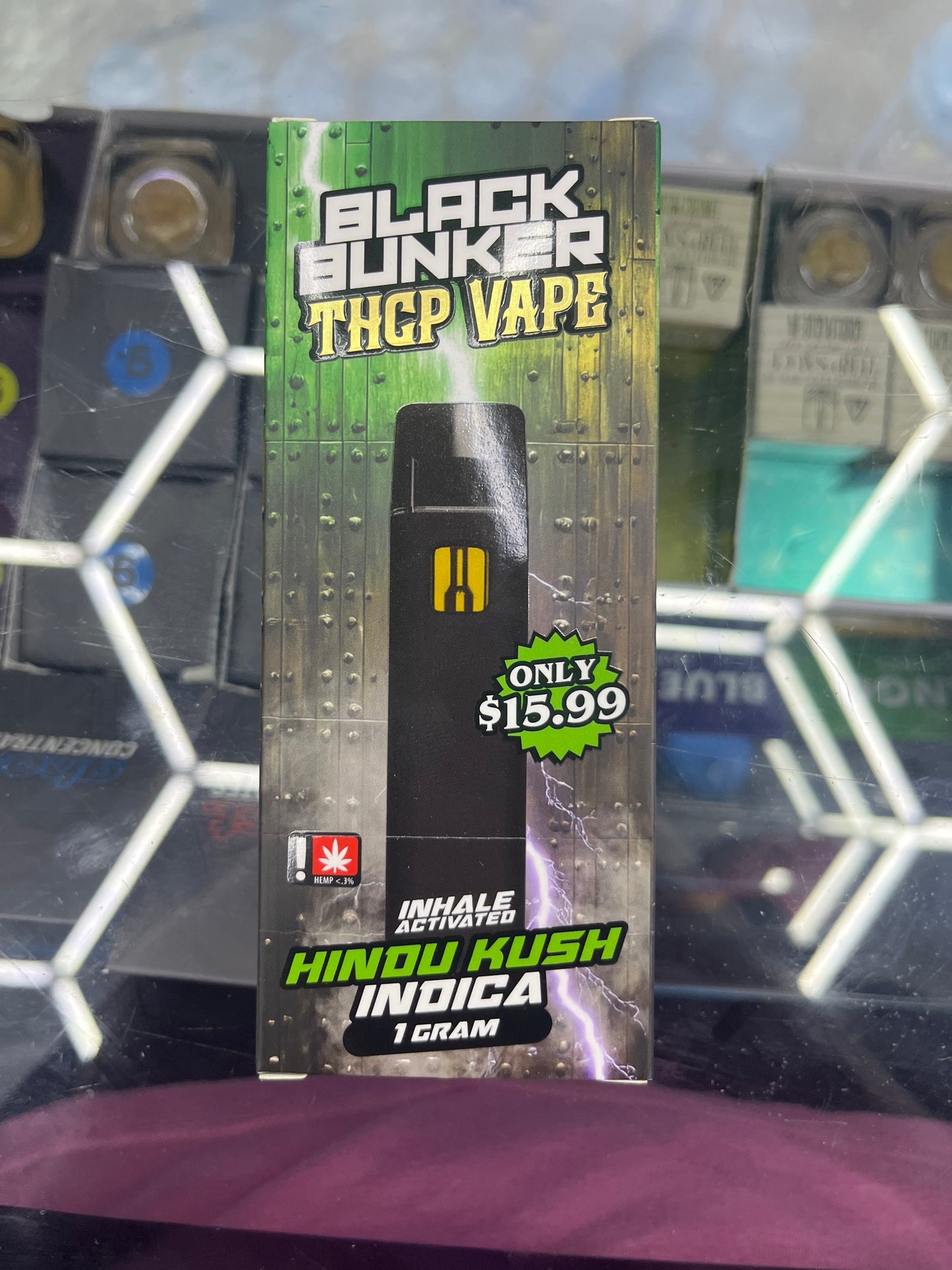 Black bunker thcp vape 1g hindu kush indica