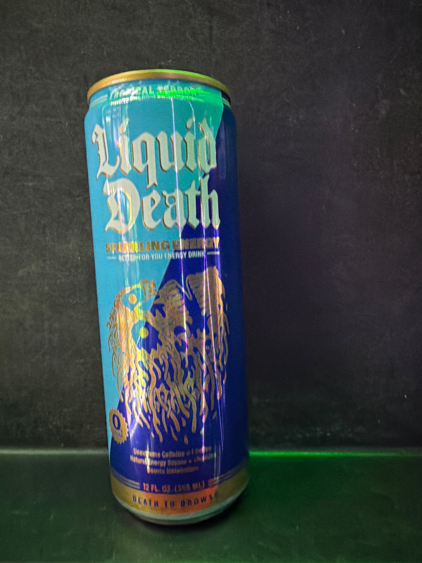 Liquid death sparkling energy tropical terror