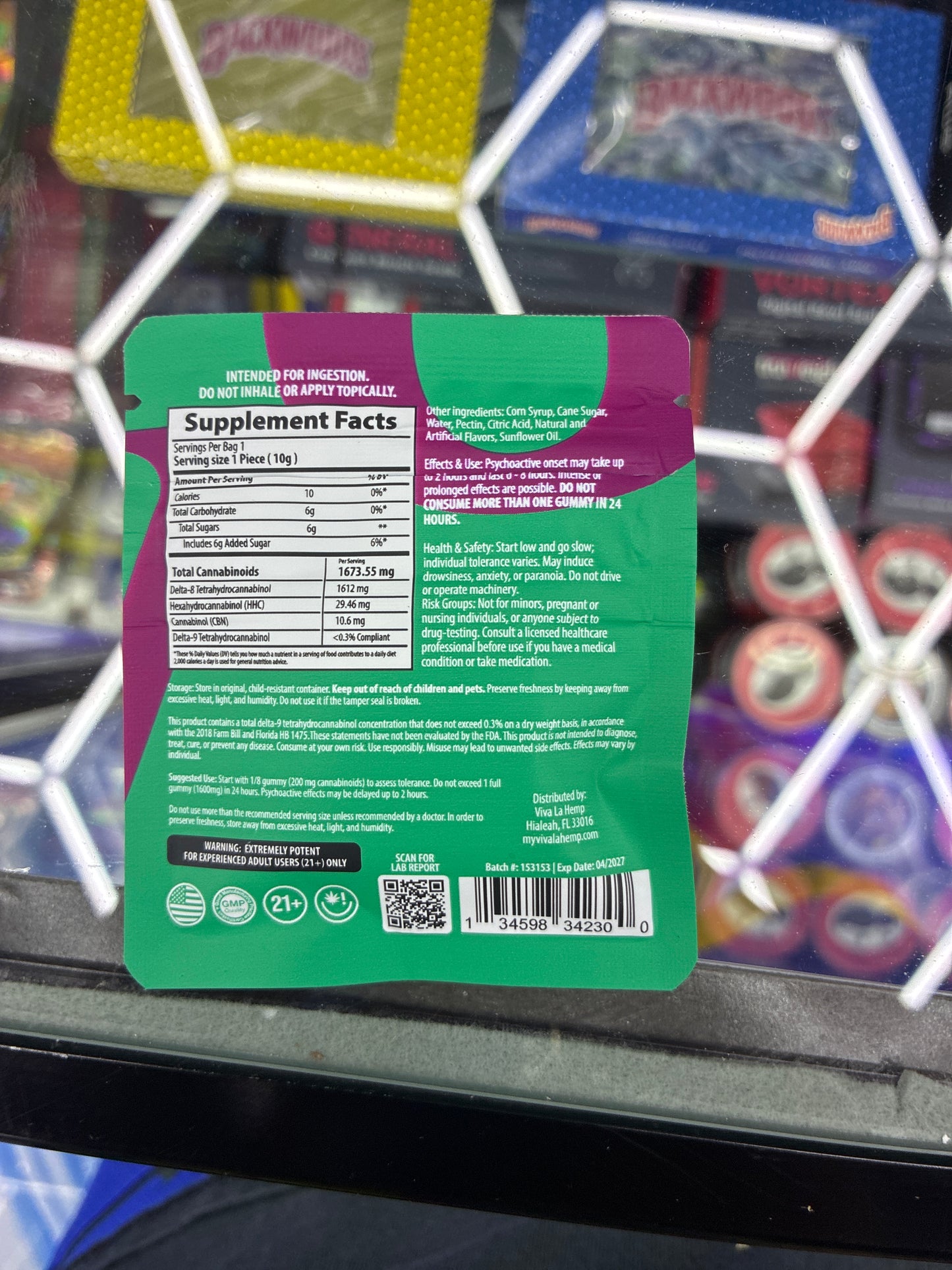 Viva la hemp exotic blend infused gummies raspberry lemonade 1600mg