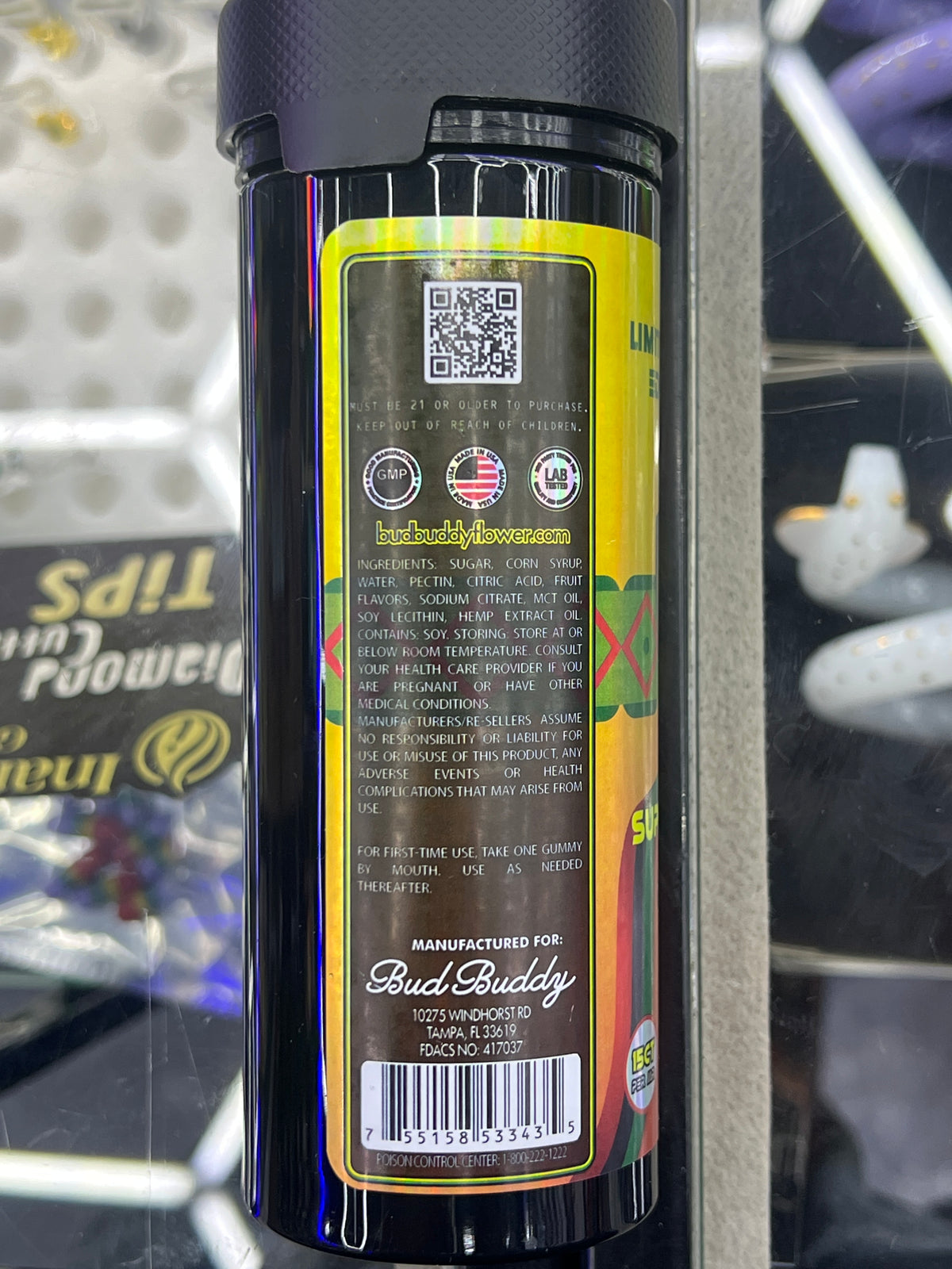 Bud buddy delta 9 super XV & thcp dual flavor gummies 1500mg per gmmy 22500mg jar apple melon sorbet