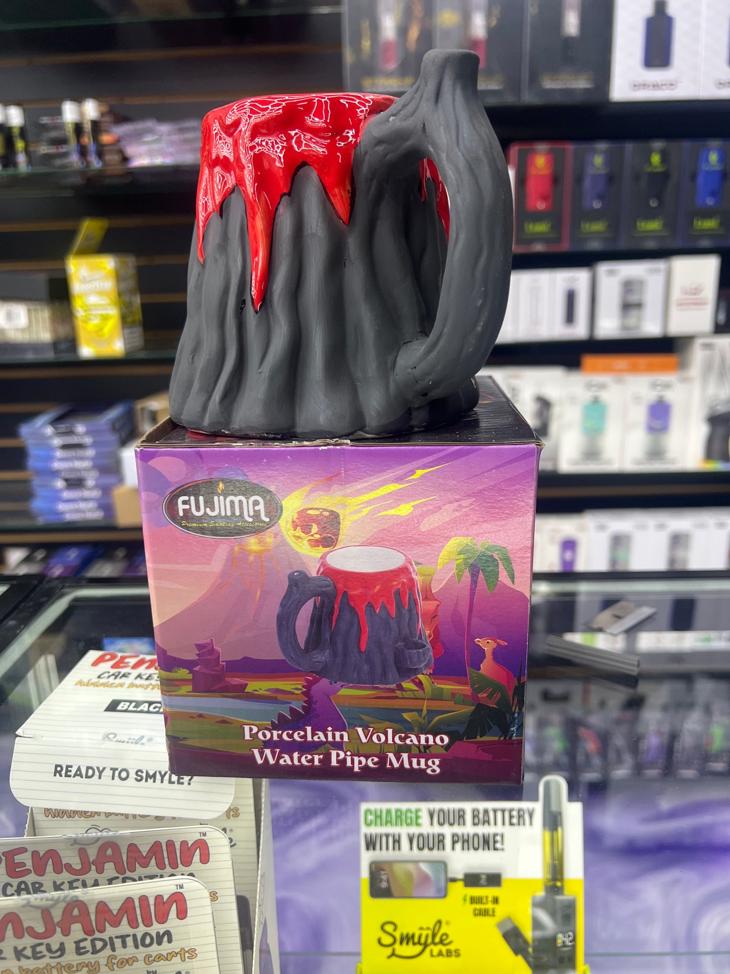 Porcelain volcano water pip mug