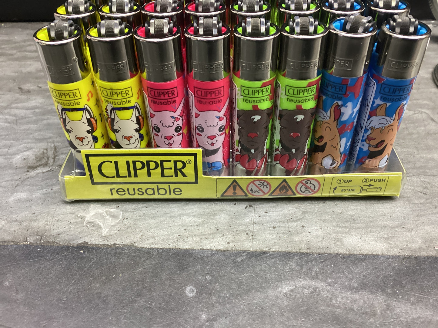 Clipper reusable animal gold design lighters
