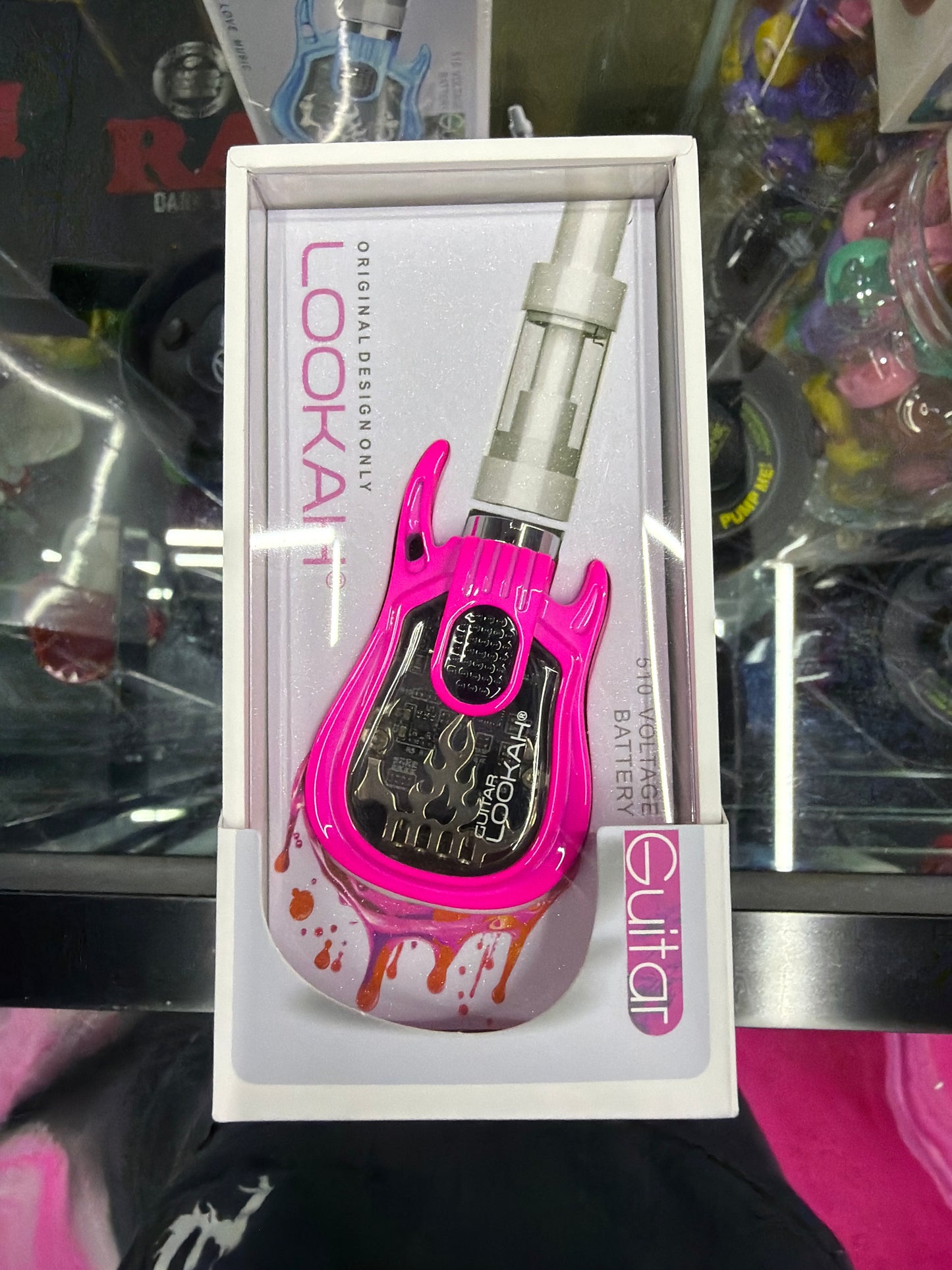 Lookah guitar battery pink