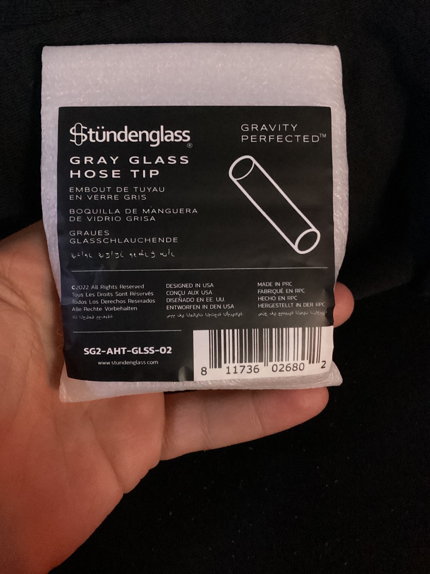 Stundenglass grey glass hose tip