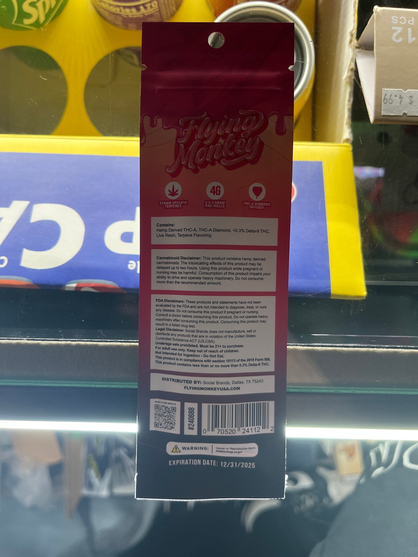 Flying monkey pre rolls thca watermelon bubba indica