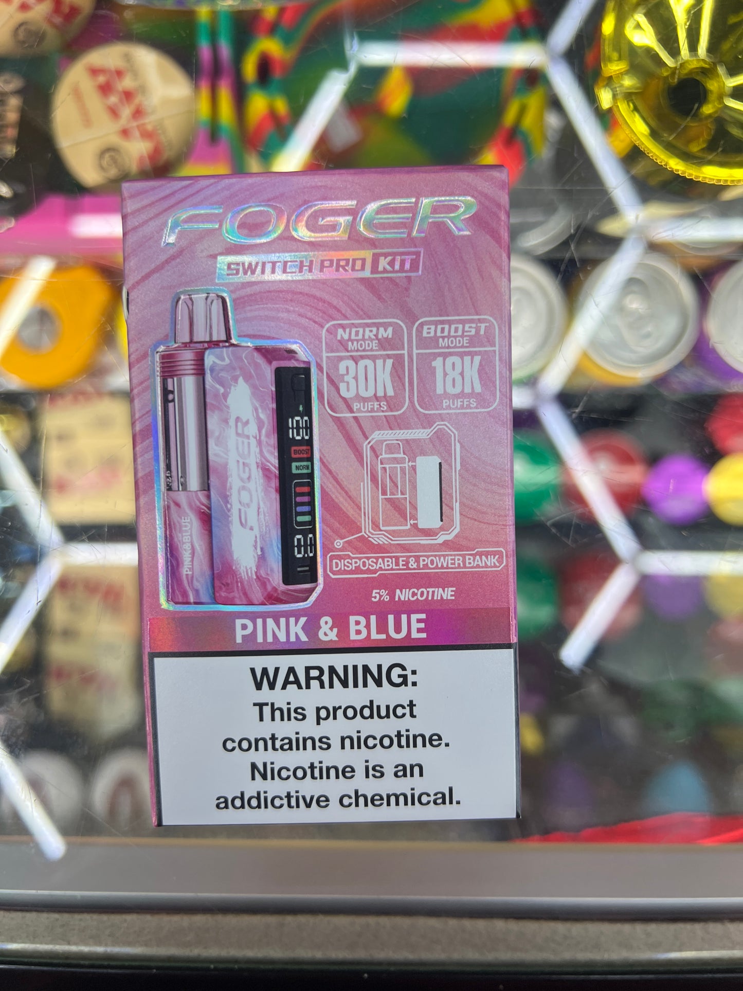 Fogger switch pro disposable kit 30k puffs pink and blue