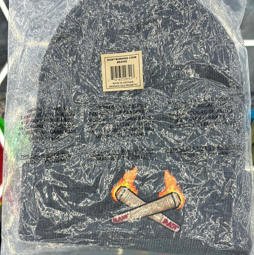Raw burning cone beanie