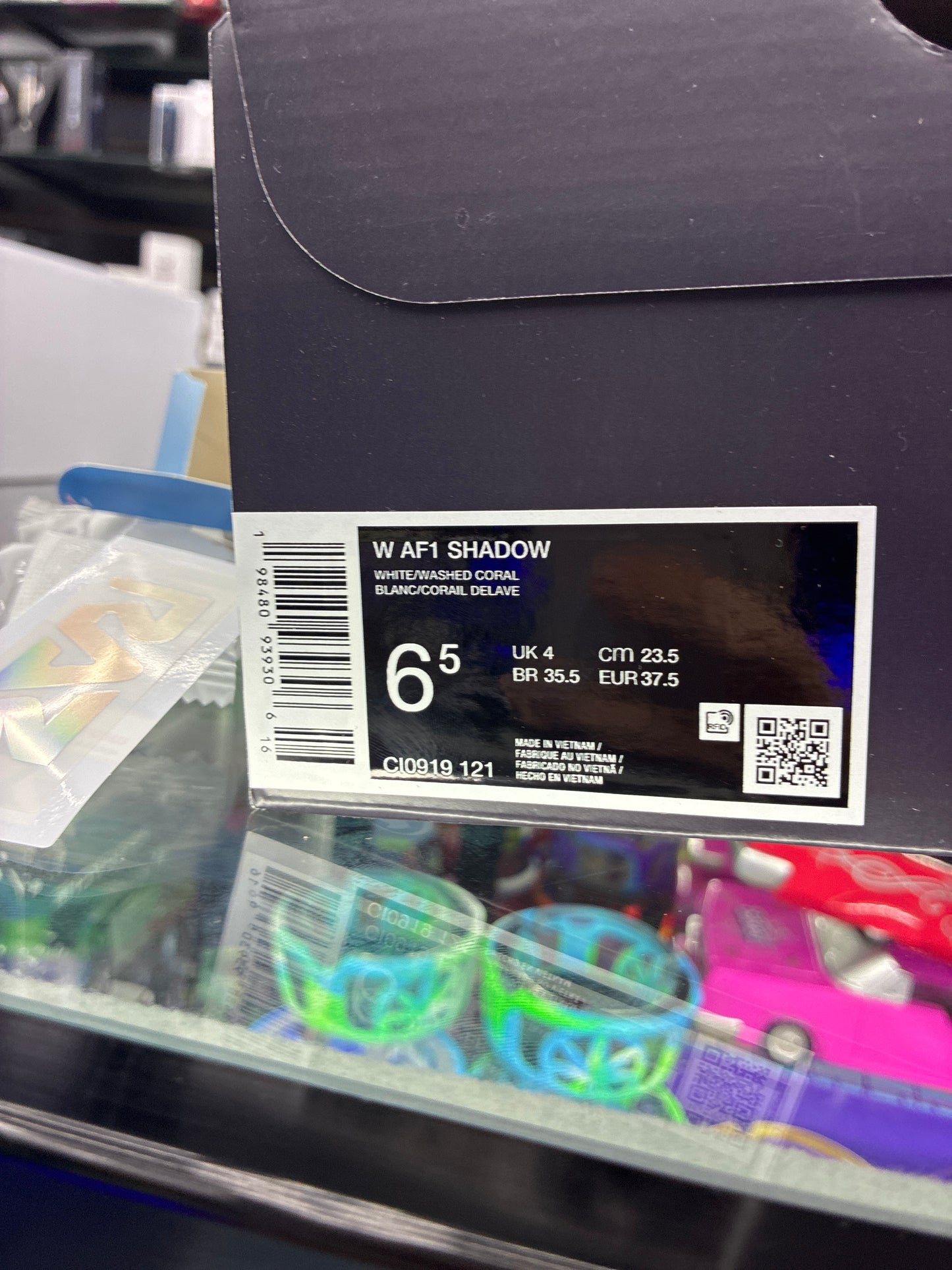 W af1 shadow white/ washed coral size 6.5