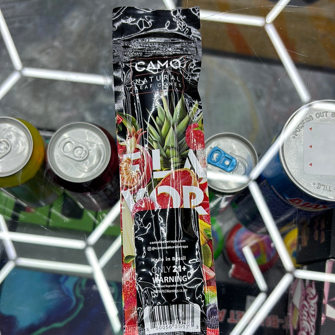 Camo strawberry , natural leaf cones, 4 cones