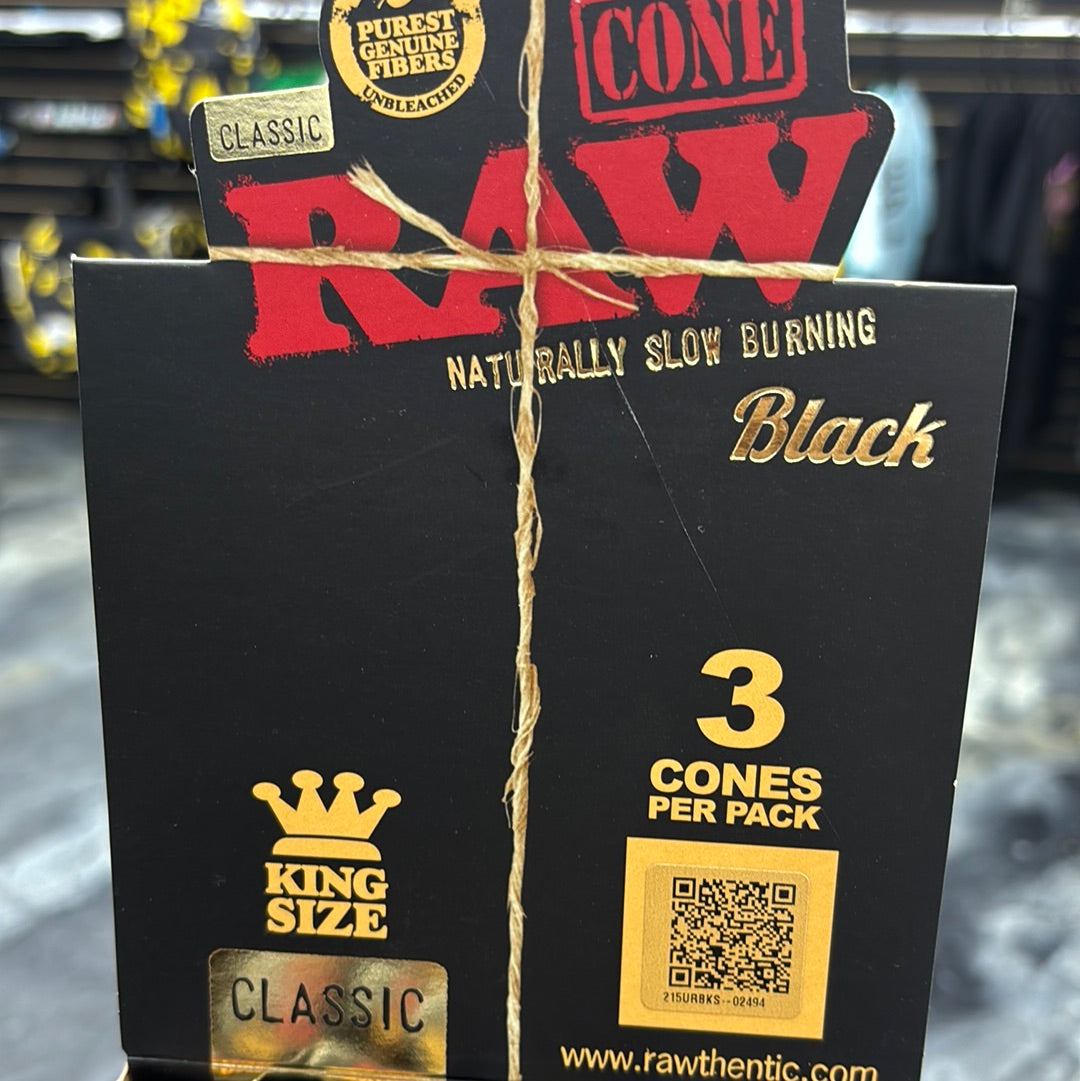 Raw black king size cone 3pack