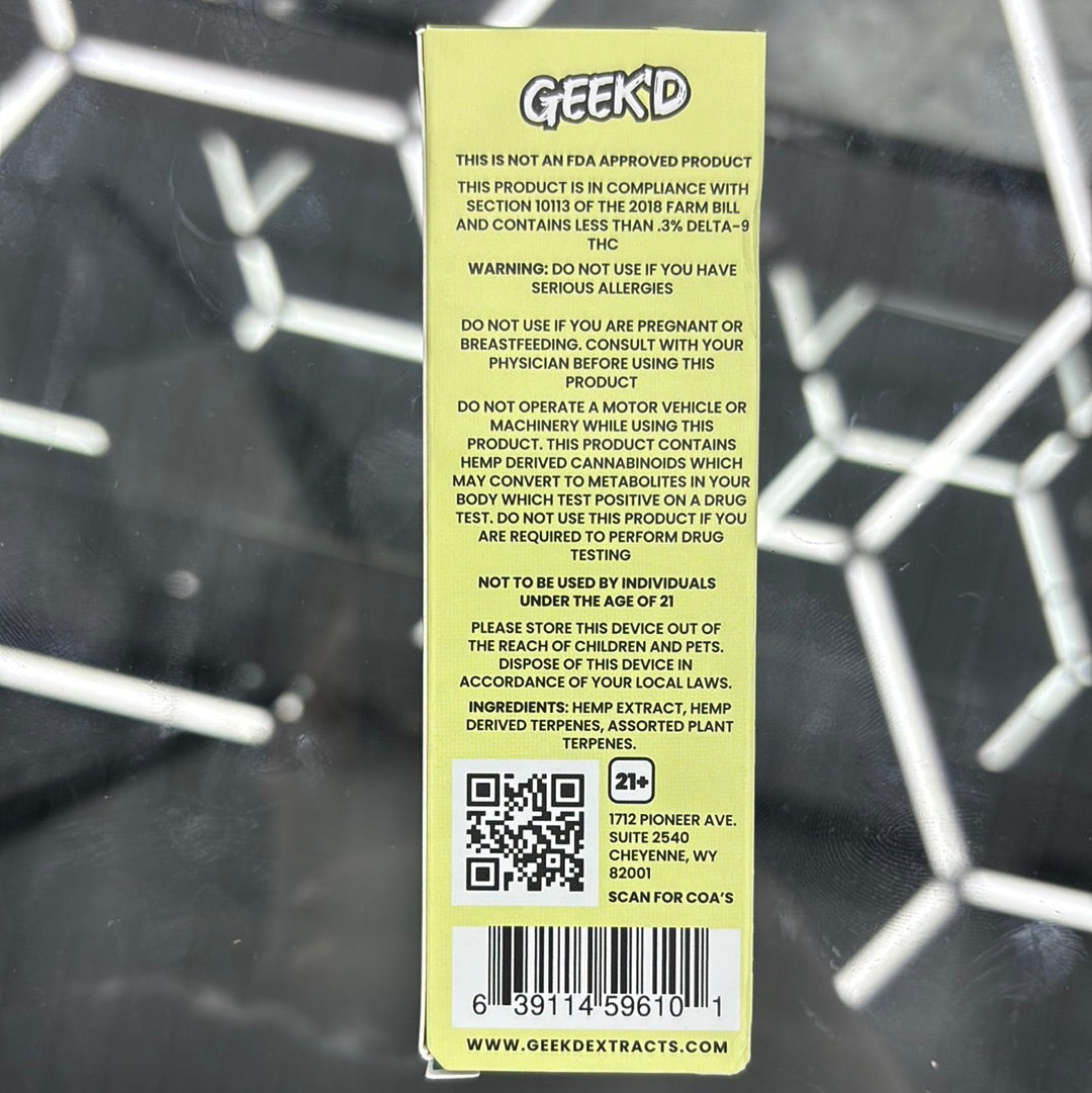 Geek,d Indica and sativa, live resin switch, disposable ice cream cake/animal, mint Rozen, 2500 mg