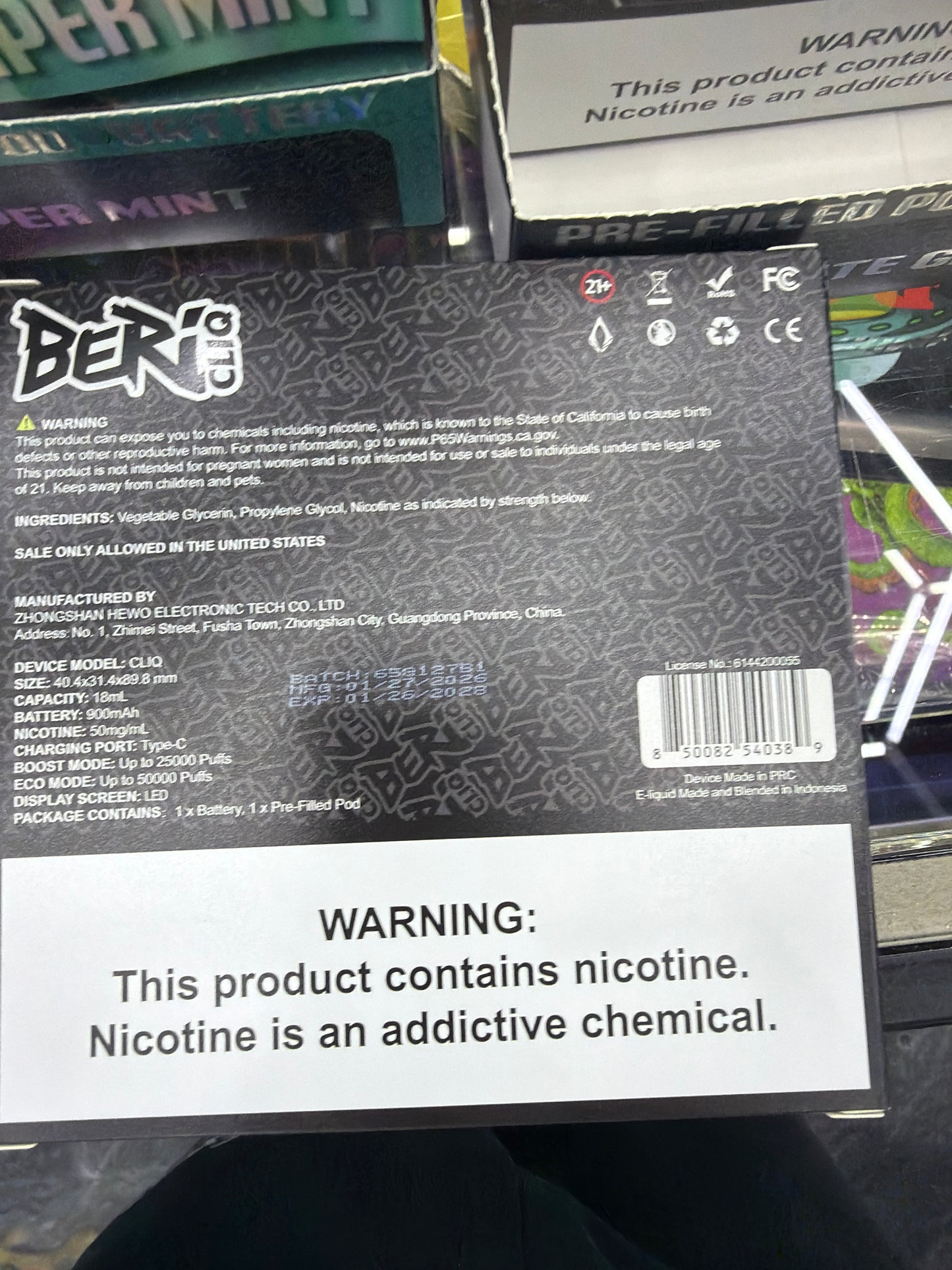 Beri Cliq 50K Puffs Pod + Kit (White Gami)