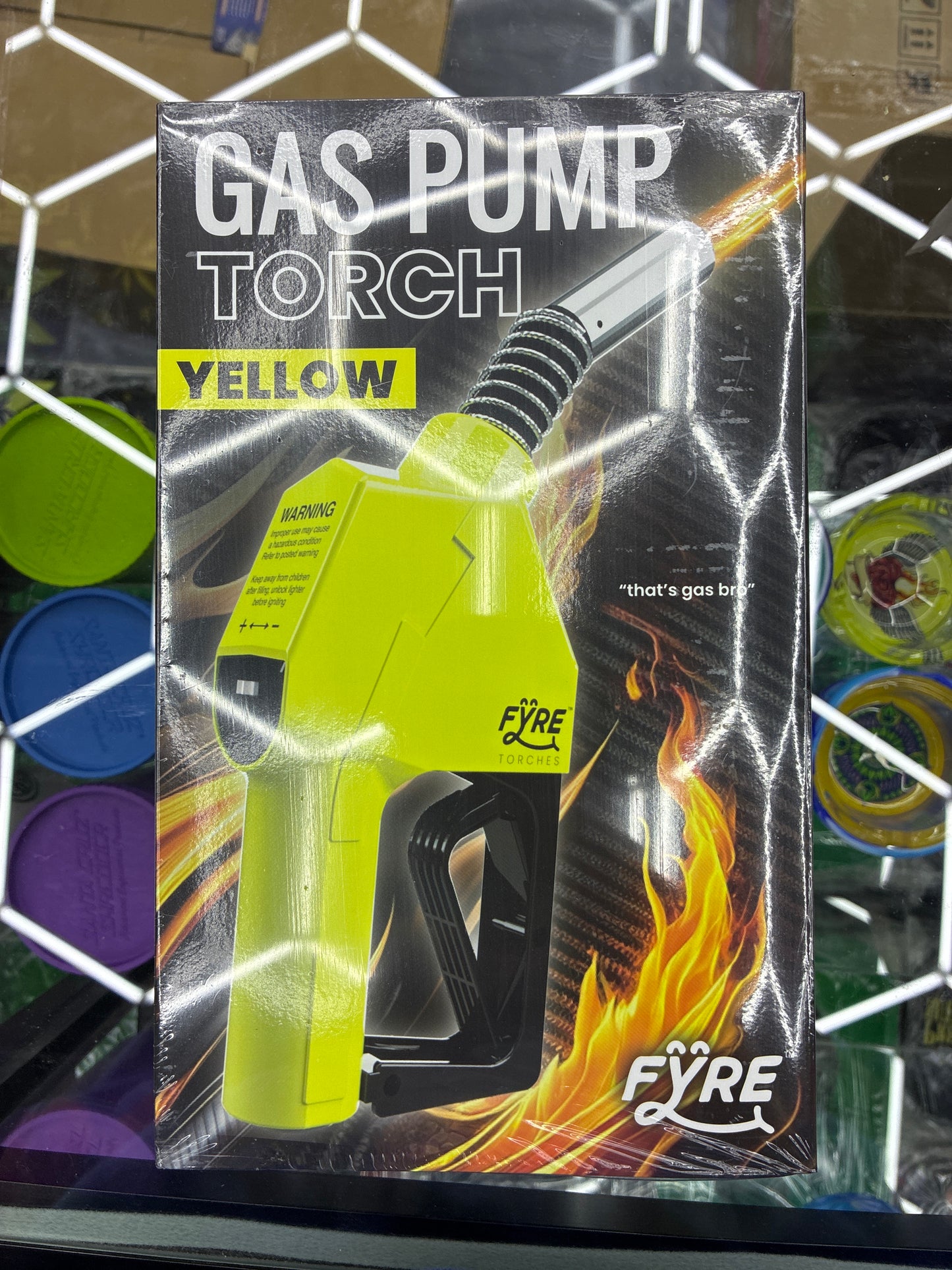 Gas pump torch yellow