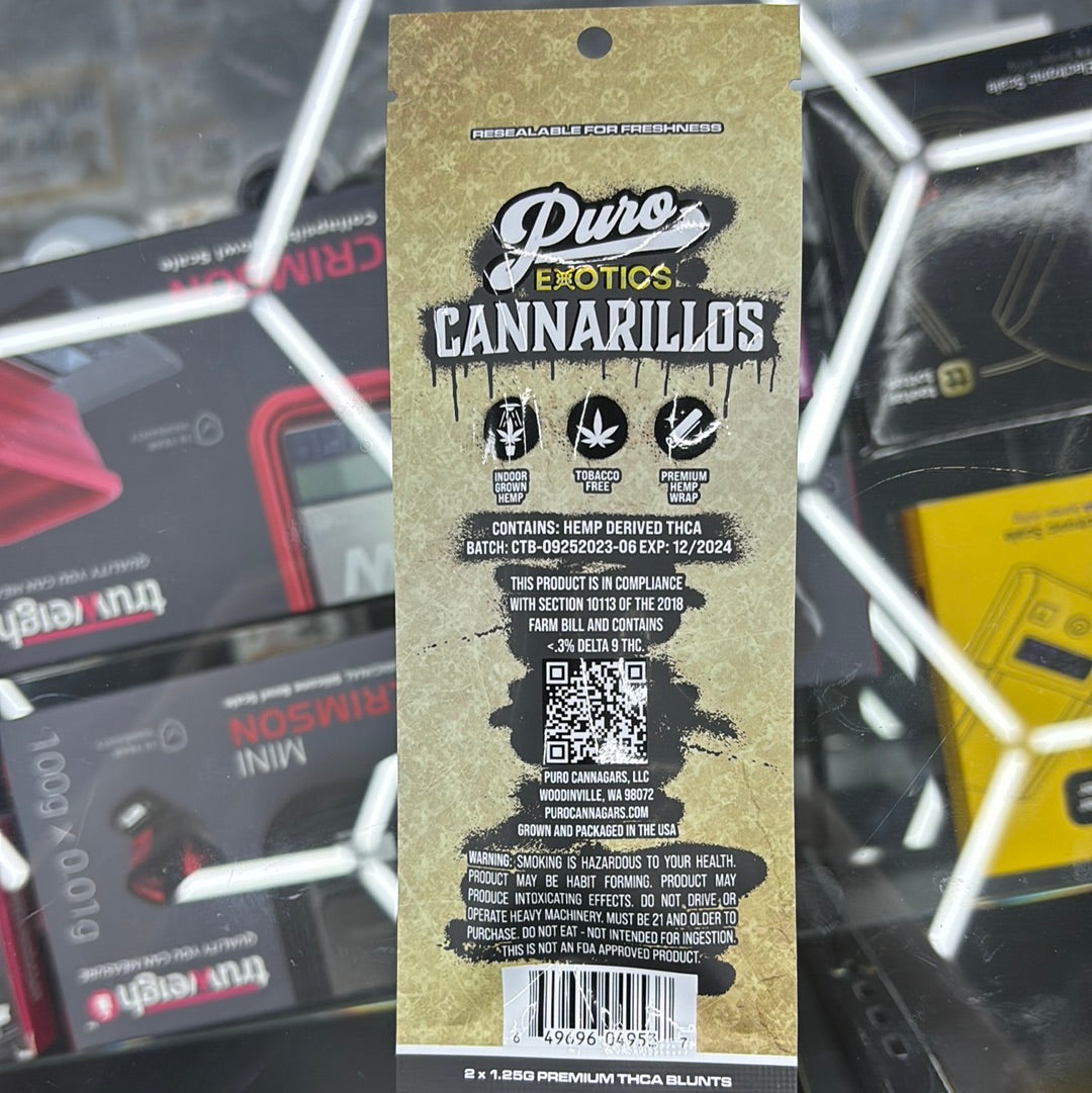 Puro exotics cannarillos gmo 2.5G pre- roll blunts indica