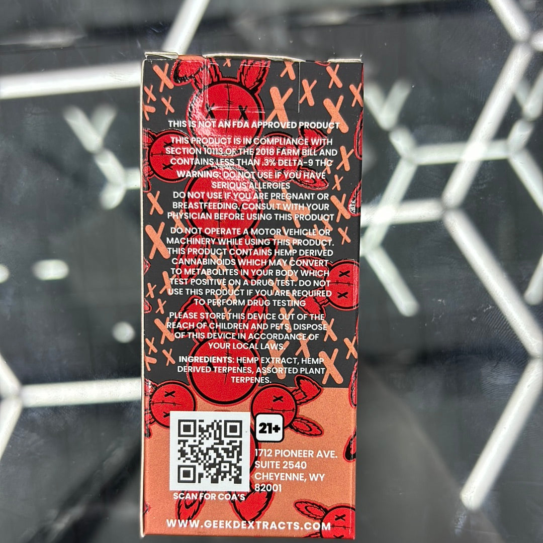 Geek,d Fudd butter, berry gelato .5 g