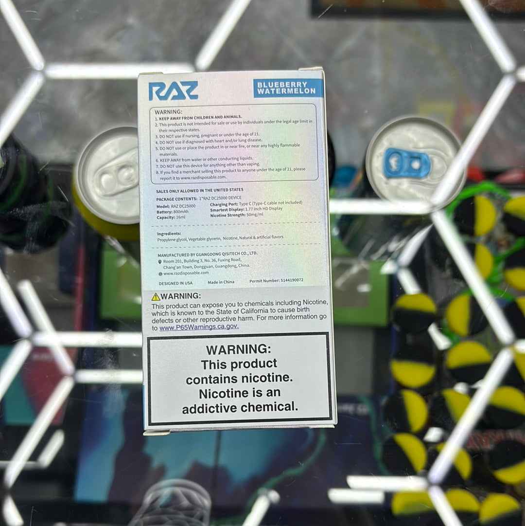 Raz dc25000 25k puffs blueberry watermelon  