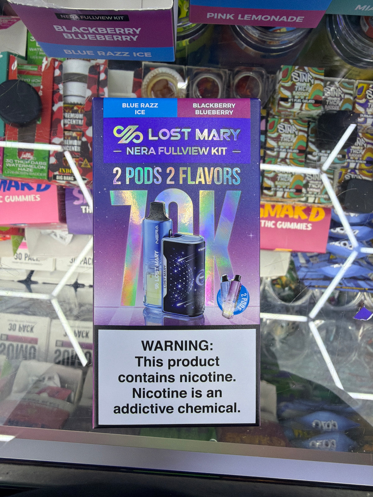 Lost Mary nera fullview kit 70k hits Blue Razz ice/ Blackberry Blueberry