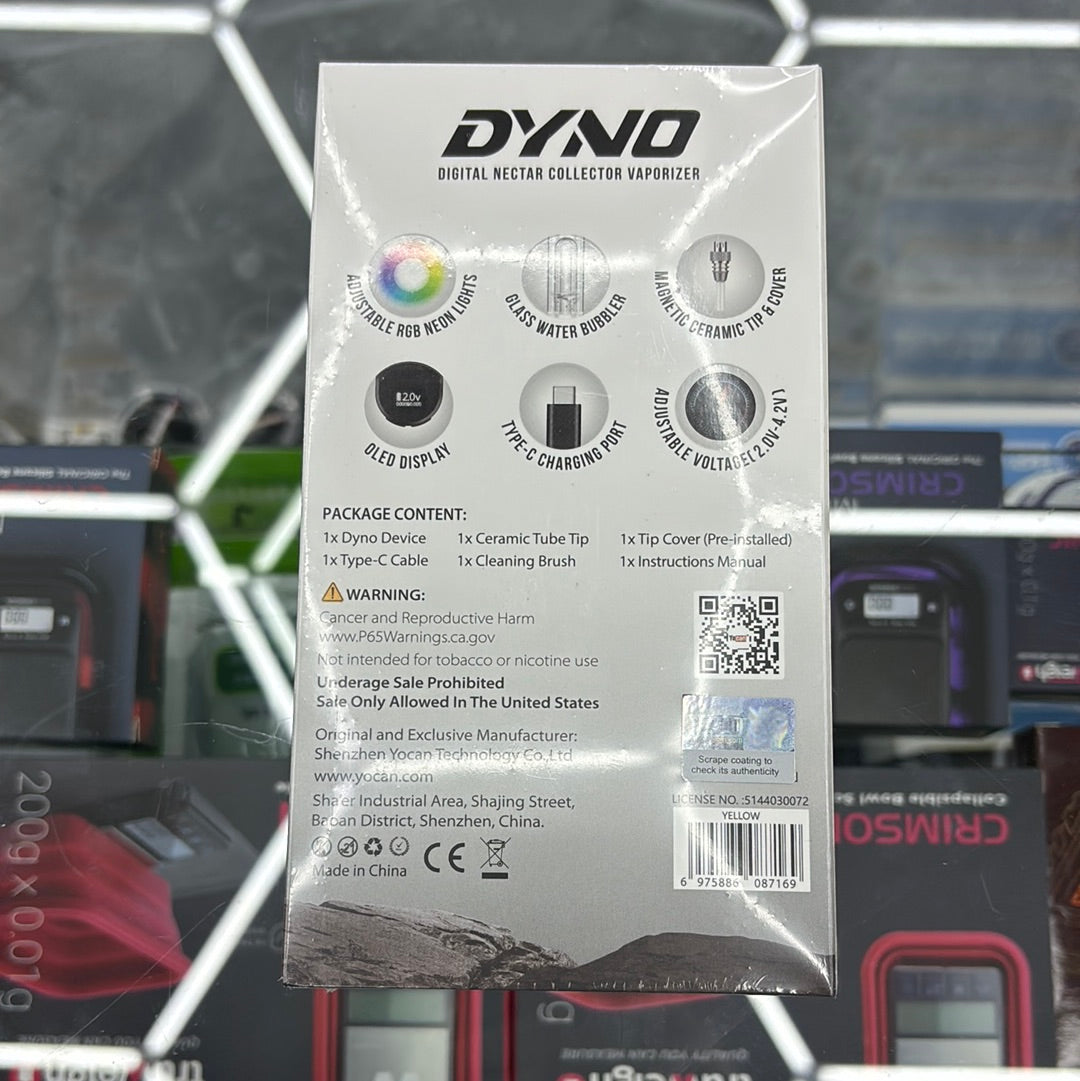 Yocan dyno digital nectar, collector vaporizer with water function perk yellow