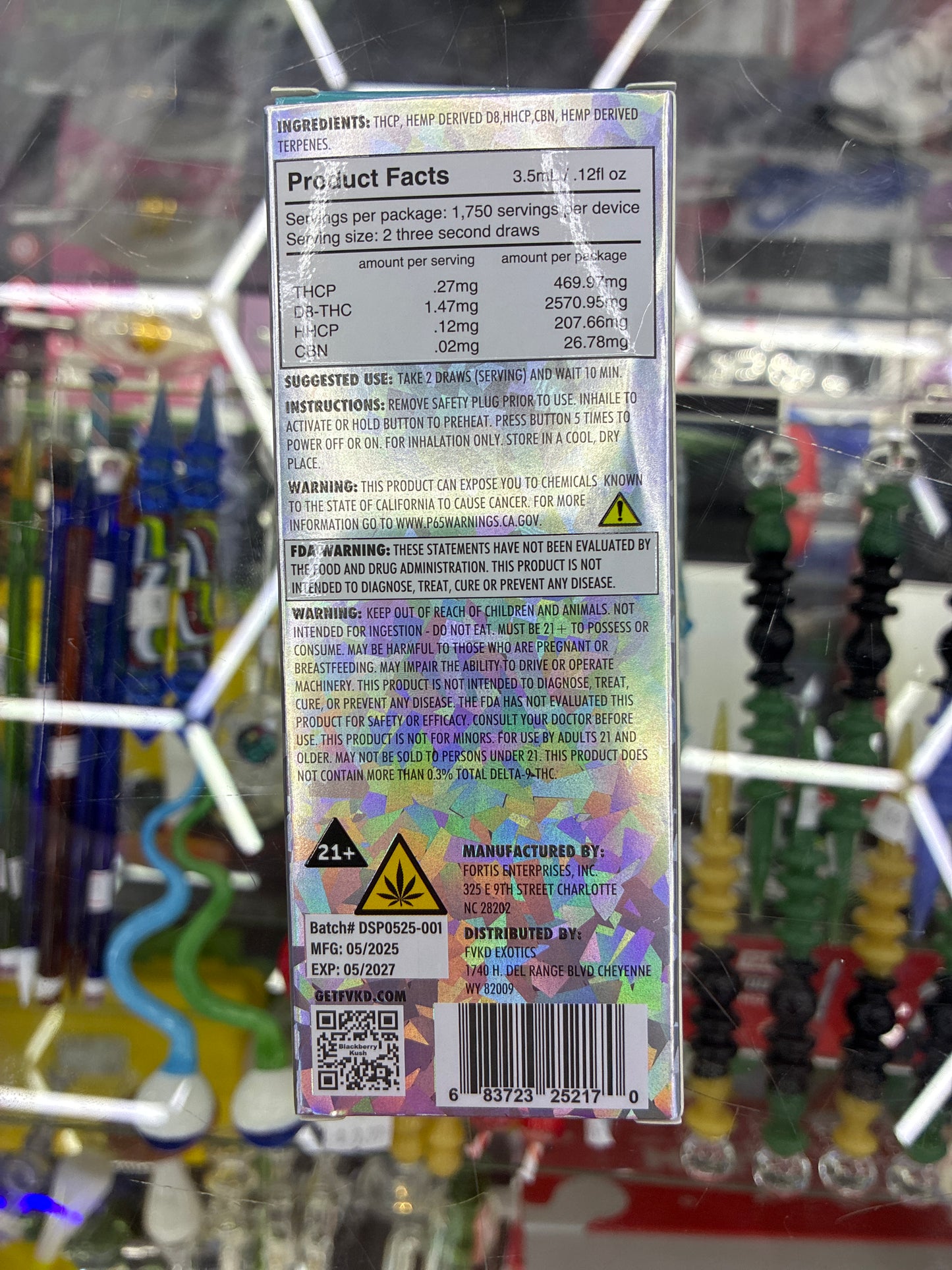 FVKD Exotics thcp+hhcp+d8 blackberry kush indica