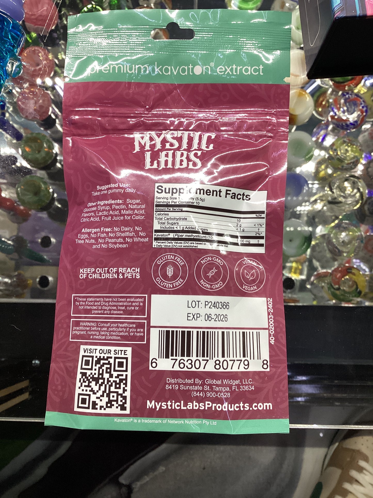 Mystic labs tahitian berry twist kava kava premium kavaton extract gummies 12000mg 10ct