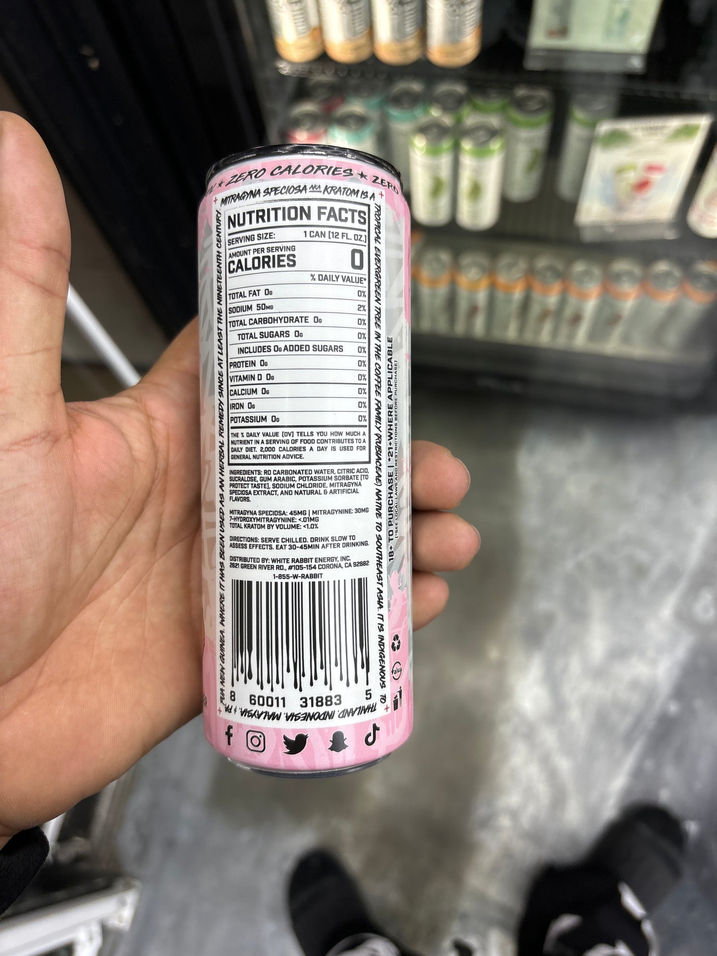 White rabbit, mango berry , Kratom seltzer