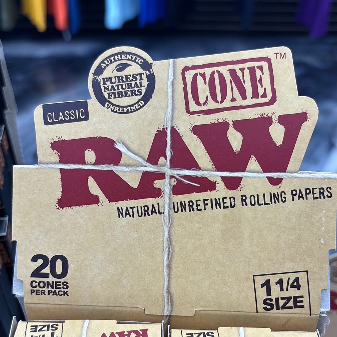 Raw classic 20 cones per pack 1 1/4 