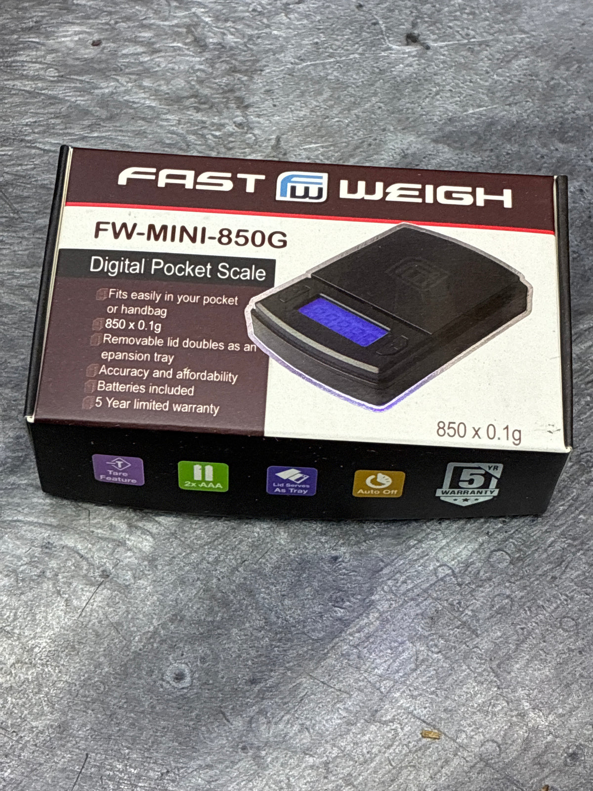 Fast weigh digital pocket scale fw-mini- 850g x 0.1g