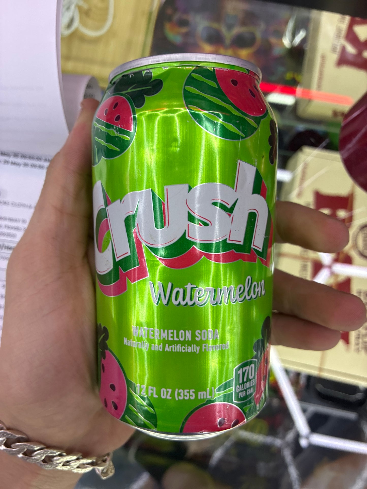 Crush soda safe can 12oz watermelon