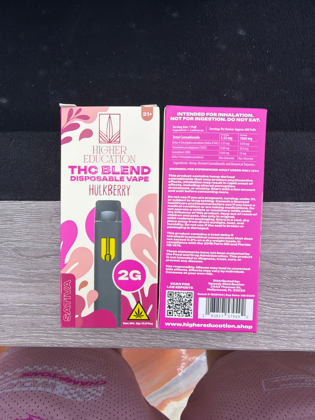 Higher Education Thc Blend Disposable Vape 2g Sativa Hulkberry
