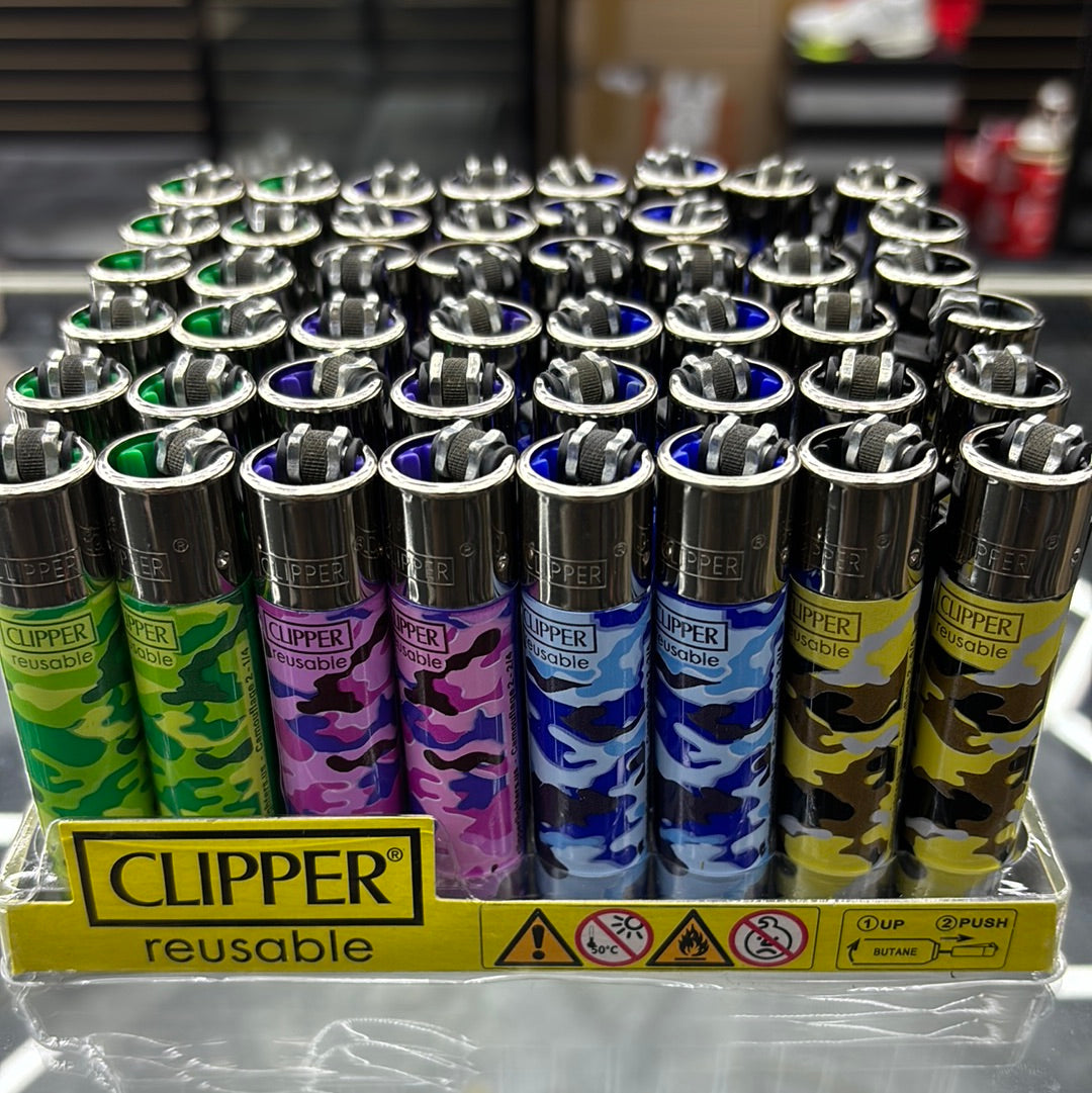 Clipper reusable, camo edition lighters