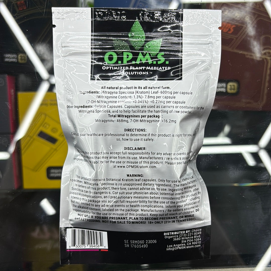 Opms maeng da kratom 60cap silver