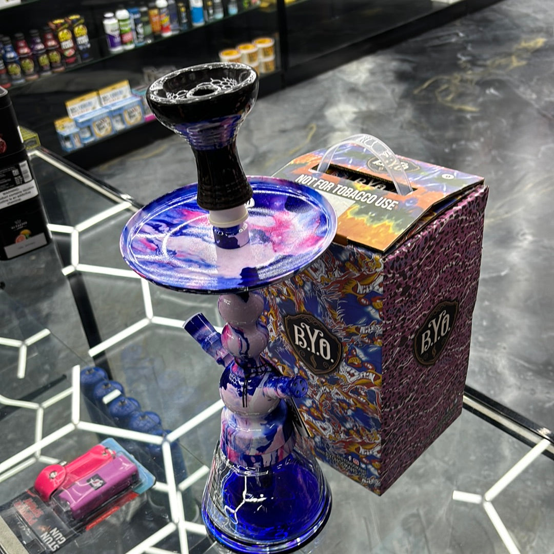 B.y.o colorful, smoky, purple, pink, and blue hookah
