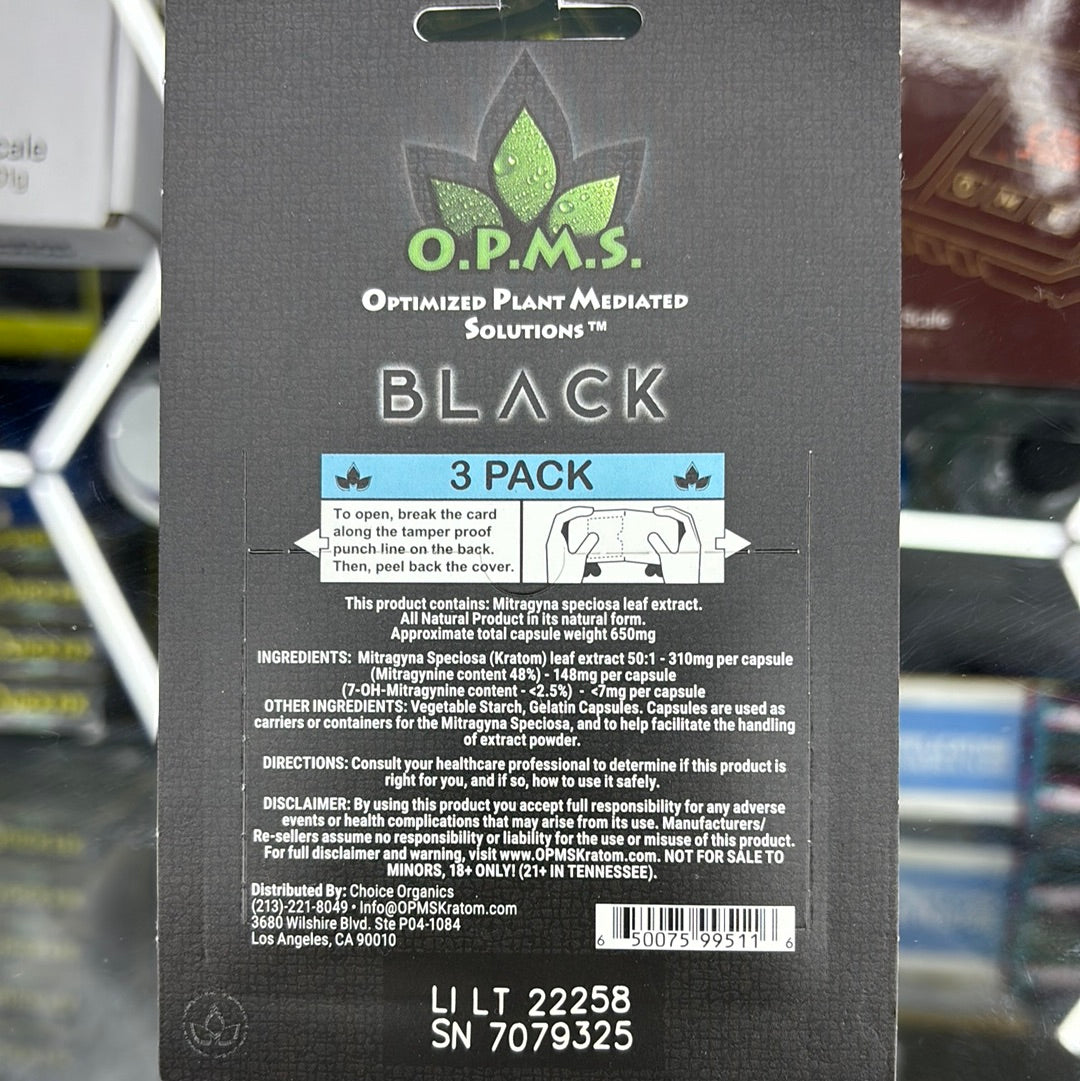 Opms black pill 3 ct