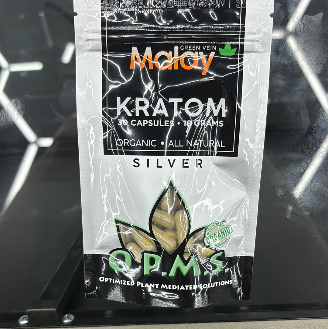 Opms Malay Kratom 30 capsule silver