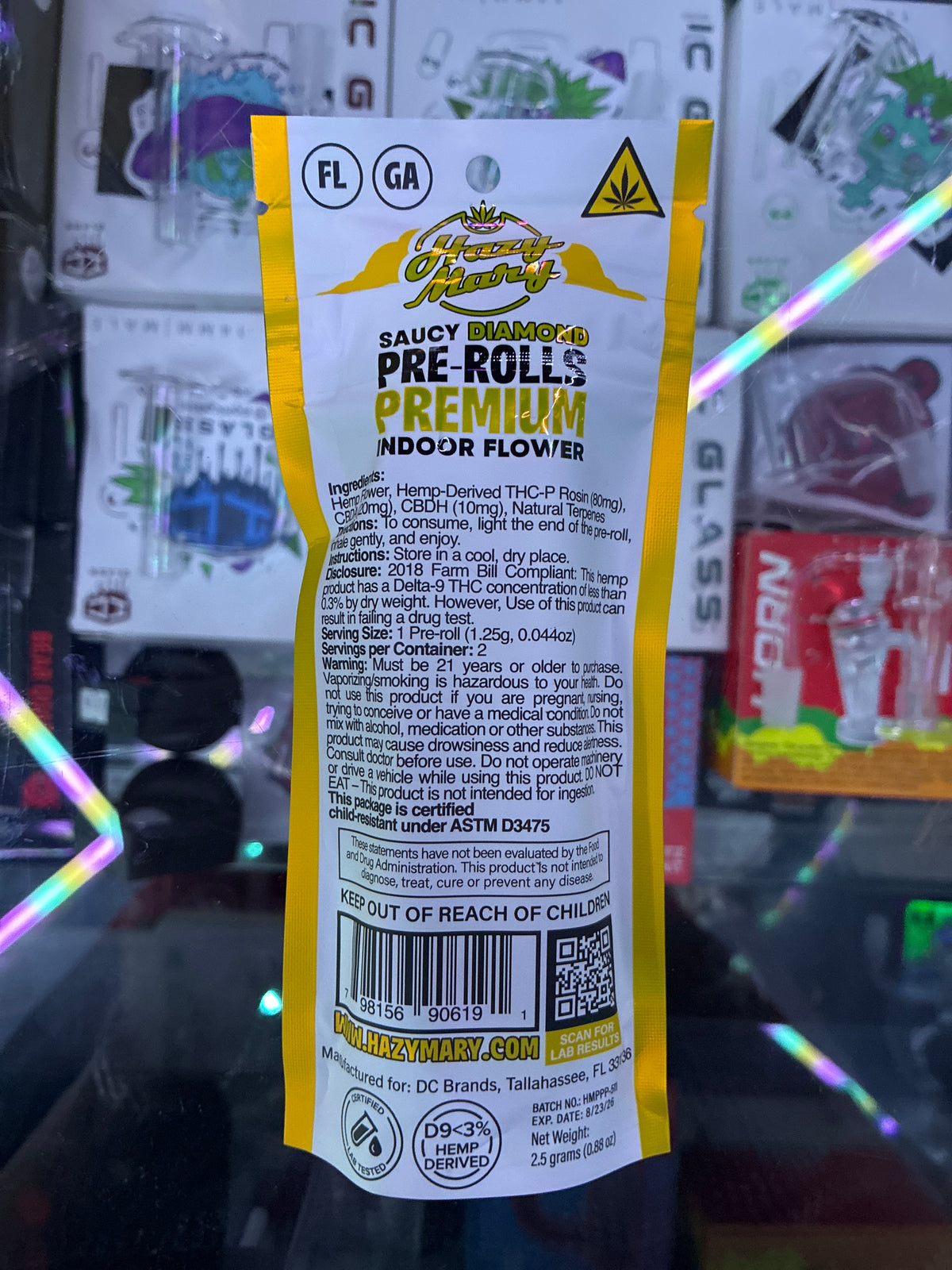 Hazy Mary 2x saucy diamond pre-roll 2.5g gold rush sativa