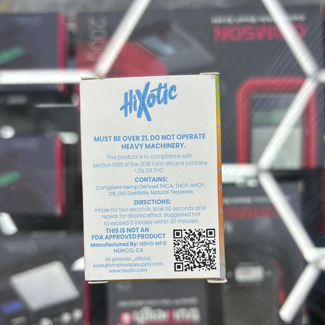 Hixotic the Jeffrey Alaskan Thunderfuck 2G live resin sativa