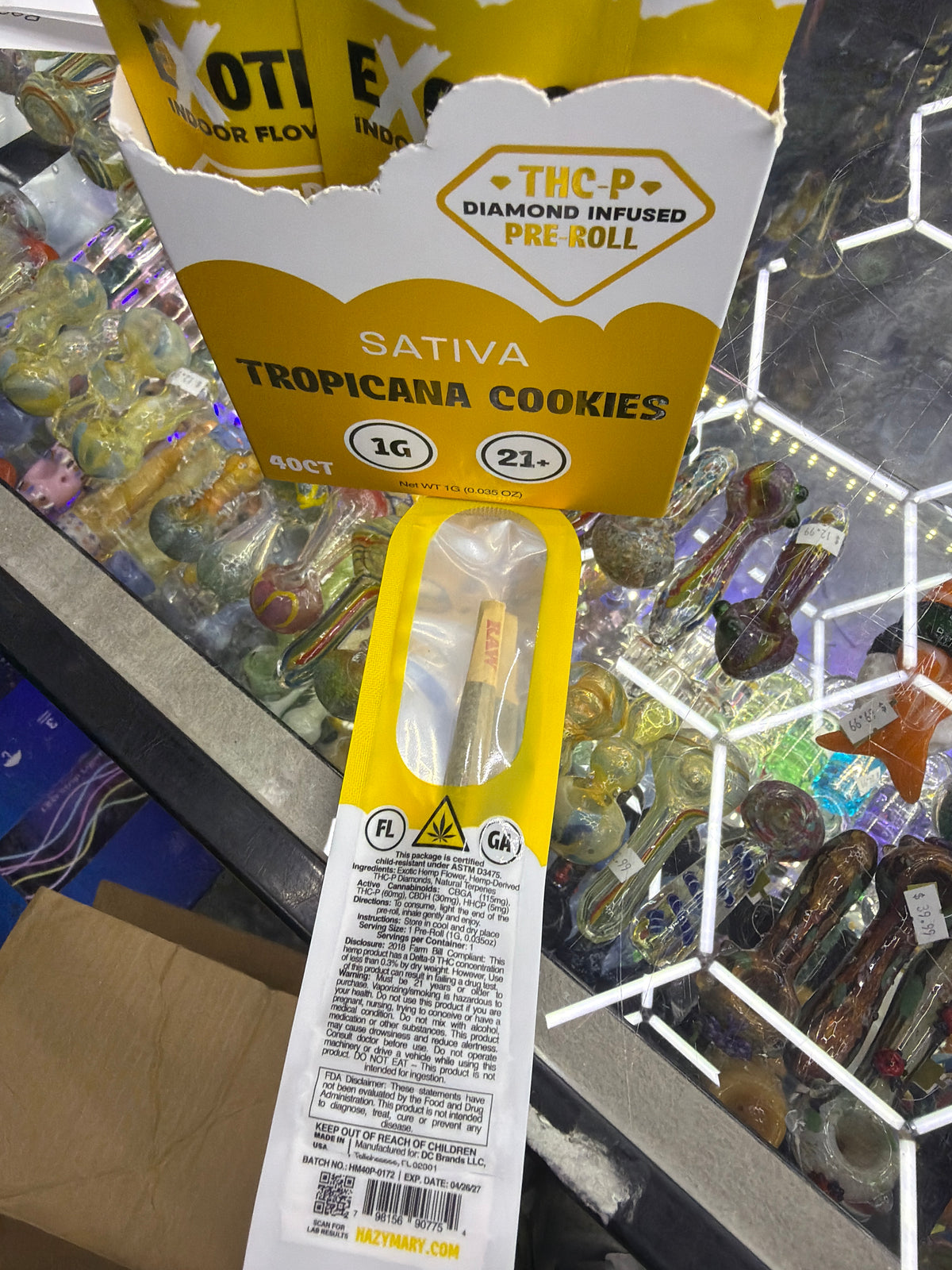 Hazy Mary Delta exotic preroll THCP Diamond infused 1G Tropicana Cookies (Sativa)
