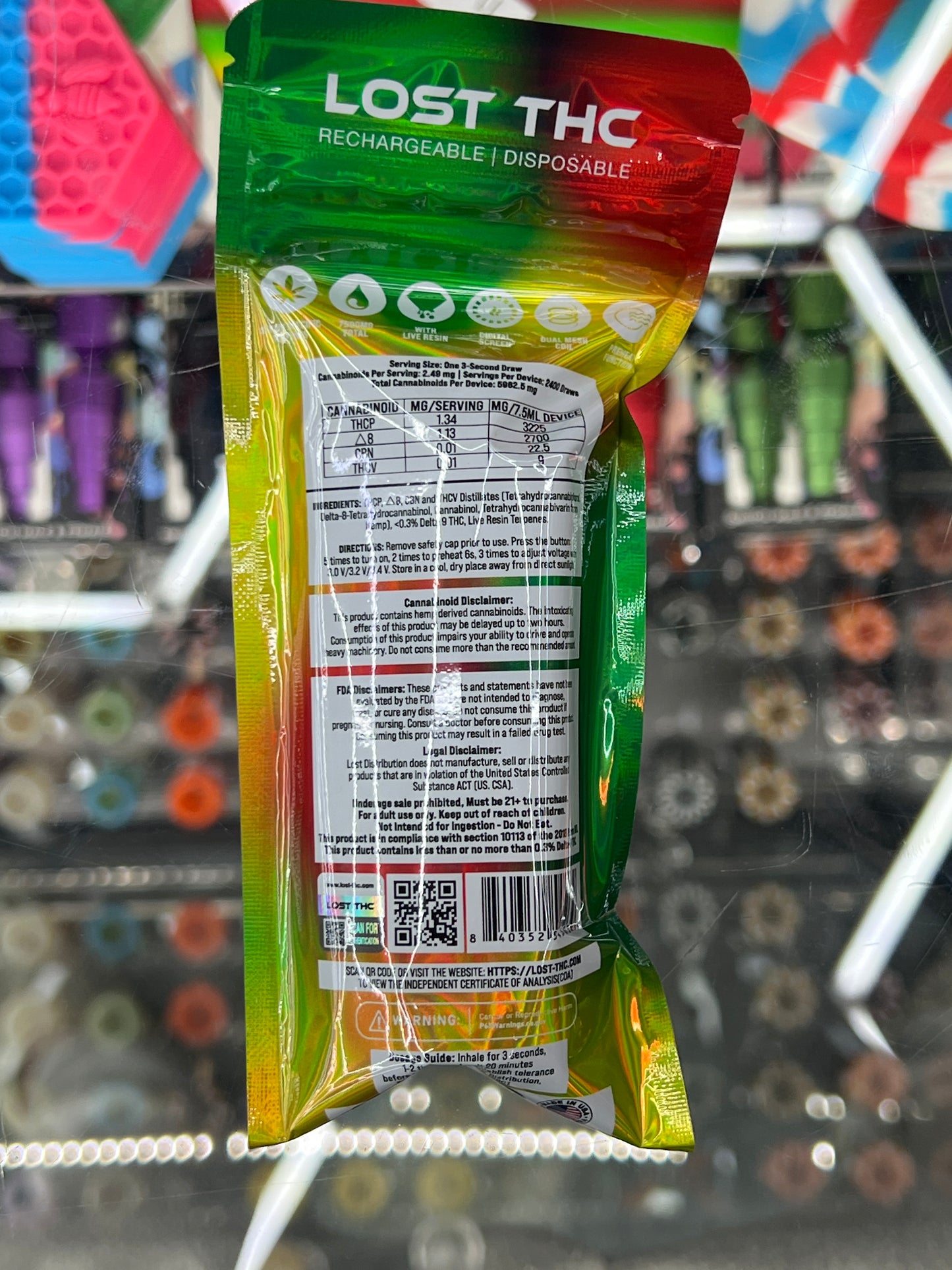 Lost thc live resin enhanced master kush indica 7.5 G