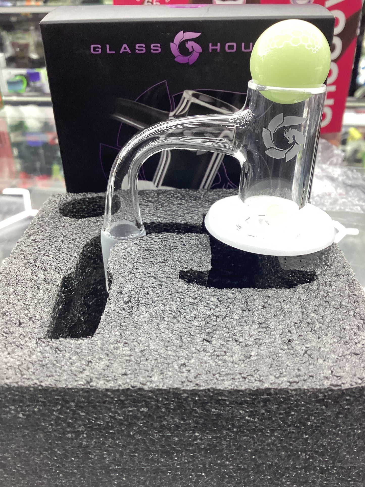 Glass house opaque base hurricane (14mm-90*-male)