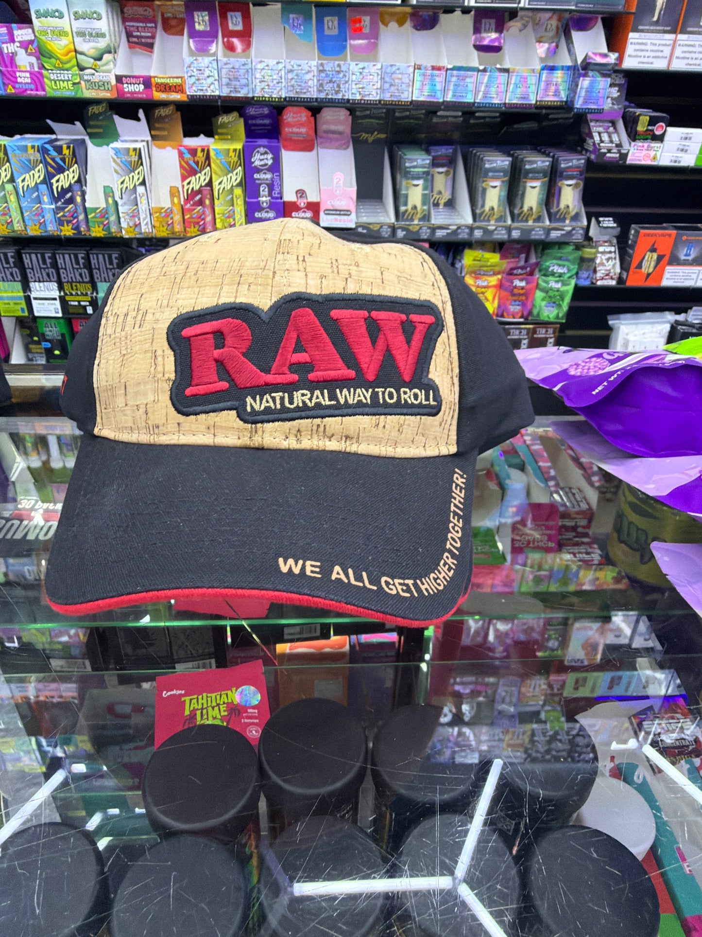 Raw cork panel hat with poker