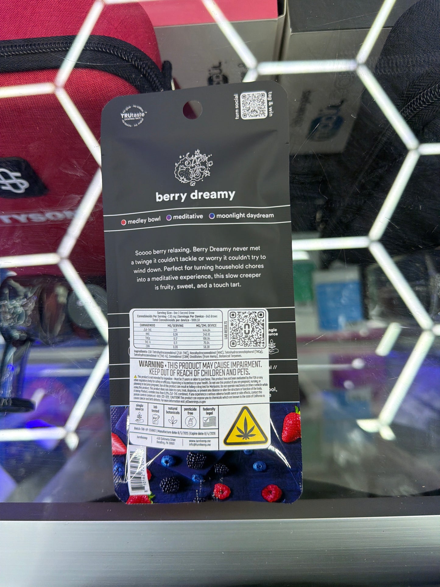 Turn Thcp botanica blends 2g disposable Indica berry dreamy