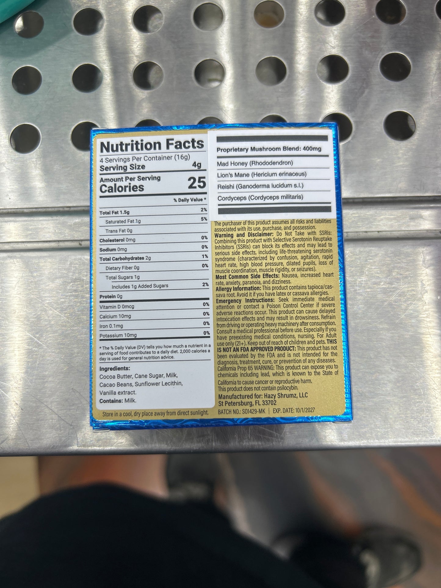 Hazy shrumz magic shroom chocolate milk chocolate